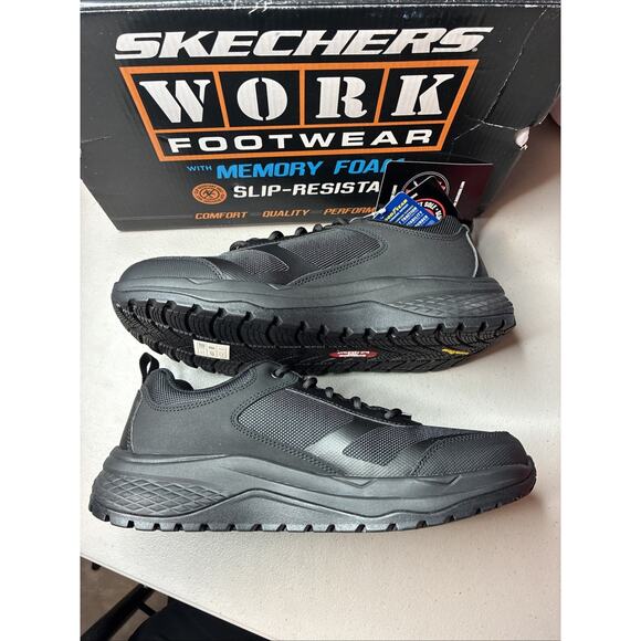Men\'s Skechers Work Memory Foam Slip Resistant Street Treader 200296 Black Sz 8 main image 7